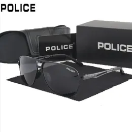 Óculos de sol unissex quadrado vintage policial óculos de sol famosa marca óculos polarizados retro feminino para homem 240327