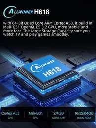 YLW Android 12 TV-Box Allwinner H618 Quad Core Cortex-A53 2GB 16 GB 4K Media Player BT4.0 5GHz WiFi Ethernet Smart TV-TV-Top-Box