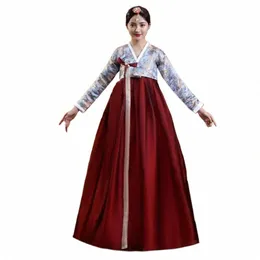 água Hanbok Dres Traditial Roupas Coreanas Mulheres Traje Antigo Retro Tribunal Coreia Performance de Palco Dança de Casamento Dr h68s #