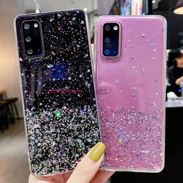 Custodie per cellulari Cielo stellato Custodia glitter trasparente per Samsung Galaxy A15 S24 A05S M54 F54 M34 A25 S23 M14 A23 A34 A54 A04E A14 A04 M53 M33 A13 A73 yq240330