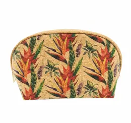 women FLORAL CORK COSMETIC BAGS NEW STYLE VINTAGE WOODEN ZIPPER BAGS STORAGE PURSE K7DS#