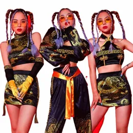 jazz Dance Costumes Performance Rave Pole Dance Outfit Chinese Style Hip-Hop Street Dance Adult Female Modern DJ Costume Q1Zl#