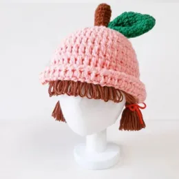 Bambini per bambini con parrucca lavorata fatta per bambini fatti a mano Brade Apple Design Brade in lana Capli per le prese di poppa