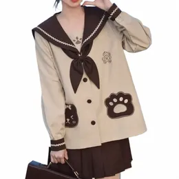 coreano e giapponese orso pittore JK uniforme vestito carino morbido ragazza scuola materna studente lg vestito da marinaio abiti scolastici donne i08e #