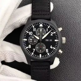 44 5 MM CASO DE CERÂMICA NATO CORREIA CRONÓGRAFO CHRONO IMPERMEÁVEL ZF QUALIDADE AUTOMÁTICA DOS HOMENS RELÓGIO 389101 RELÓGIOS296j