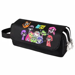 Teen Titans Go Pencil Case Multi -Way -Large Poad Statiers Box School Supplies Statiers Storage Bag Kids Pencil Case U5pn#