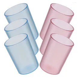 Mugs 6 Pcs Transparent Couple Teeth Brushing Cup Drinking Glasses Bathroom Water Travel Tumbler Lovers Cups Tooth Holder