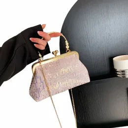 fi Вечерние сумки Роскошные сумки с блестками Elegent Chain Женские винтажные сумки через плечо Женские свадебные сумки-клатчи P4Wt #