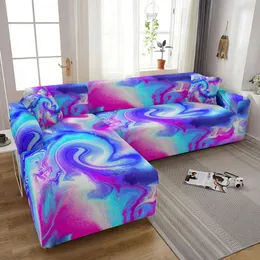 Chair Covers 3D Marble Elastic Sofa Slipcover L Shape Corner For Living Room Sectional Couch Cover Chaise Lounge Funda