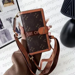 Capa de couro flip para iPhone, capa de designer para iPhone 15 Pro Max, iPhone 14 13 12 Promax, porta-cartões, bolsa crossbody, bolsa carteira, alça de ombro