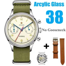 Bilek saatleri kırmızı yıldız 1963 kronograf 38mm erkekler mekanik saatler Seagull ile Sapphire ST1901 Hareketi Gooseeck Su Geçirmez Erkekler Saat