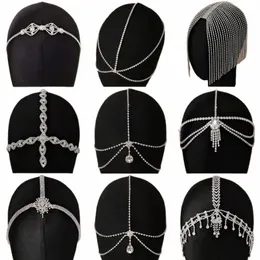 New Sier Rhineste Handmade Grab Chain Nupcial Casamento Headdr Cabelo Accories Presente de Natal para Namorada Elegante Jóias c1op #