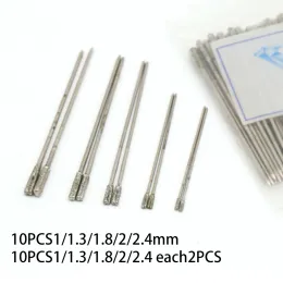 10-PCS 1- 2,4 mm Diamantbeschichtete Spitzenbohrbits Passform für Fliesenglasschmuckloch Säge für Bohrungen, Achat, Stein geeignet