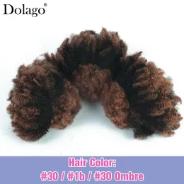 Humanes Flechthaar Afro Kinky Curly Locks Haarverlängerungen Mikrolocs Bulk Haar für das Flechten von Ombre Farbe Braunen Häkelschalen 4c