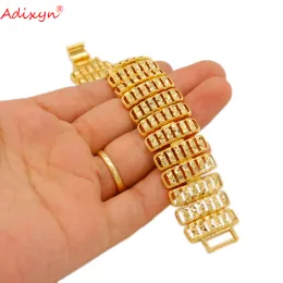 Bracelets Adixyn Couple bracelets Male Wholesale Bijoux Gold Color Chain Link Bracelet For Women Men Jewelry Dubai Arab Gifts N10149