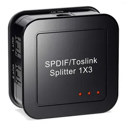 Colheres Áudio Óptico Digital 1X3 Divisor SPDIF TOSLINK Fibra 1 em 3 saídas para Blue-Ray DVD HDTV