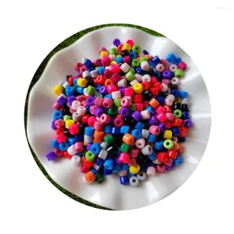 Decorative Flowers 5 6mm Fashion Acrylic Big Hole Large Beads For Making Hair Kids Craft DIY Bracelet Necklace Accessories