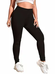 Kvinnors plus -storlek elastiska leggings 2024 Hot New T0sb#