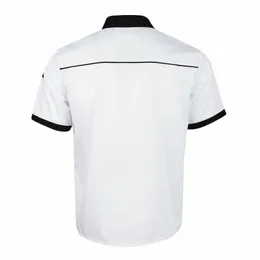 men's Blouse Women's Shirt Tops Unisex Workwear Short sleeve Clothing Standing collar Stylish Restaurant Hotel d5pr#