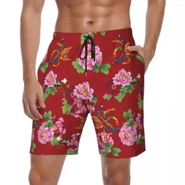 Herren Shorts Males Board 2024 Hawaii Badehose Cool Northeast Big Flower Bequemes Surfen Oversize Beach