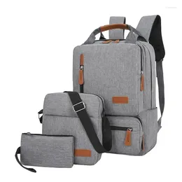 Aufbewahrungstaschen Schultasche Drei Sätze Außenhandel Oxford Tuch USB Rucksack Computer Koreanische Version Outdoor Business