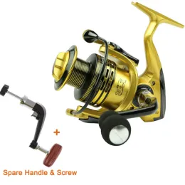 Bobinas 14BB Metal Spinning Reel Roda de Pesca Isca Isca Fundição Jangada Rocha Barco Mar Carpa Baixo Truta Jigging Angler Rod Engrenagem + Alça de Reposição