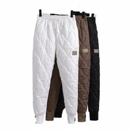 PLUS TAMANHO DE INVERNO PONTAS DE CAST MULHERES MULHERES HAREM QUARTAS ALTAS ELÁSTICAS FEMANAS CAIZ ALTA CASUAL TRUSHERS DE PANTALS 4XL D2KW#