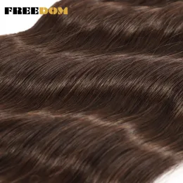 Freedom Synthetic Water Wave Hair Bundles 20インチ合成ヘアエクステンションオンブルブロンドブラウンヘアウィーブバンドル6PCS/パック