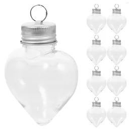 Vases 10pcs Juice Bottles Christmas Tree Hanging Heart Charm Drink Containers Candy Jar Refillable Water