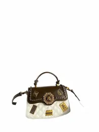 2024 recentemente na moda e luxo bolsa de mão de couro com delicado selado Decoratis feminino popular e bolsa de ombro vintage B7bE #