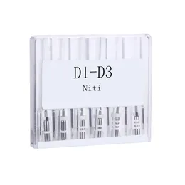 Azdent أسنان إعادة تراجع الأسنان جذر الجذر قناة NITI FILE D1-D3 6PCS/BOX قم بإزالة مادة التعبئة قبل إعادة تشكيل القناة