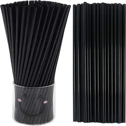 Drinking Straws 100pcs Black Straw Cocktail Beverage Disposable Pipette 20 0.6CM Straight DIY PP Family Accessories