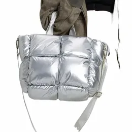 左側のsir soft big nyl padded delcleded dellandle bag for women 2023韓国Fiデザイナートレンド冬のクロスボディバッグハンドバッグ＃＃