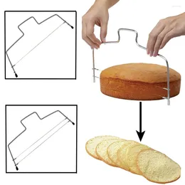 Stampi da forno Divisore per pane a doppia linea Filo di acciaio inossidabile regolabile Dispositivo per tagliare la torta Taglierina lavabile Livellatore Sicuro per le forniture