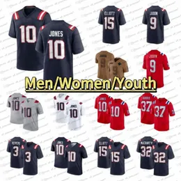 Ezechiel Elliott 6 Gonzalez Matthew Judon Football Jersey Mac Jones Tom Bailey Zappe Mike Gesicki Rhamondre Stevenson Juju Smith-Schuster Keion Białe