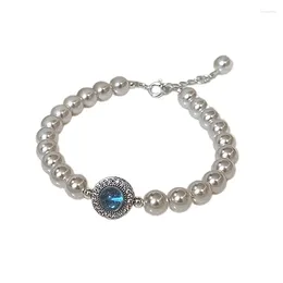 Charm-Armbänder, blaue Edelsteine, verstellbares Perlenarmband, modisches Damen-Armband, Schmuck für Hochzeiten und Partys
