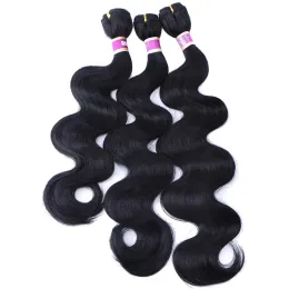 Weave FSR Body Wave Black Blonde Color Fiber Hair Bunds Syntetiska hårväv 1620 tum Tillgänglig 3 buntar/parti 210g hårprodukt
