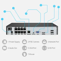 Techage 1PCS 5MP 8MP POE IP fotocamera H.265 Codifica video audio a due vie per esterni per il sistema di sorveglianza di sicurezza Poe NVR