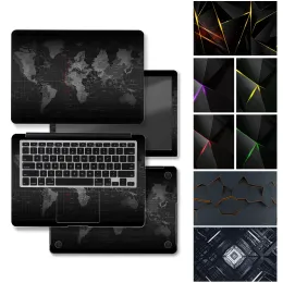 Black Geometry Cover Laptop Skin Stickers Notebook Film Vinyl Sticker 12 "13.3" 14 "15.6" 17 "för HP/MacBook/Acer/MSI dekorera dekal