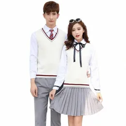 Japanska collegeuniformer Tonåring High School kläder 4st Studenter School Wear AVY Sailor School Uniforms LG Sleeve D-0301 E4Z2#