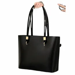 Черная сумка-тоут из искусственной кожи 2023 Новая женская большая вместительная минималистичная сумка через плечо на молнии Classic Fi Классная пригородная сумка Tide d0iQ #