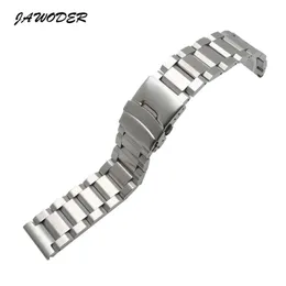 Jawoder Watch Band 18 20 22 24mm 남성 순수한 솔리드 스테인리스 스틸 브러시 브러시 시계 스트랩 배치 버클 브레이슬릿 276d