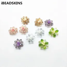 Komponenten Neu eingetroffen!20mm 50 Stück handgemachte Webkristall flache Blume für Ohrringe Teile Haarnadel Zubehör handgefertigt Schmuck DIY