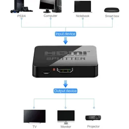 Yeni 2024 4K HDMI uyumlu Splitter Full HD 1080p HDMI Uyumlu Anahtar 1x2 Ayrıştırıcı 1 In 2 Out amplifikatör çift ekran HDTV DVDFOR için