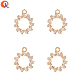 Jewelry Cordial Design 40pcs 13*15mm Jewelry Accessories/cz Charms/hand Made/loop Shape/diy Making/connectors/pendant/earring Findings