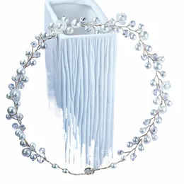 Pearl fi głowa opaska biała sztuczna perła Rhineste Opaska na głowę pałąk ślubny imprez