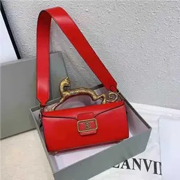 Lanvi Top Box Schulter Handheld Echte Tasche Leopard Mode Katze Damen Intellektuelles Leder Vielseitige Taschen Bleistift Geschnitzt Qual Fxgva