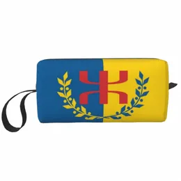 Kabile Amazigh Flag Flag torebka toaletowa Kobiety Berber Proud Makeup Organizator kosmetyczny Ladies Beauty Storage Torby Dopp Kit Case Box V9HG#