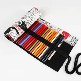 Pencil Case 24.12.36/48 Löcher Rollen farbig Kawaii Schulbedarf Schüler Kunststifte Kisten Schüler Süßes Pen Bag Box Schreibweise