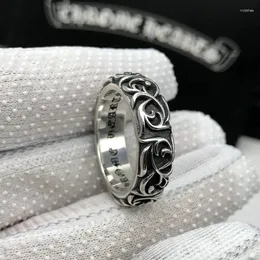 Cluster-Ringe, personalisierter Kreuzring für Männer und Frauen, Paare, trendiges Retro-Thai-Silber, ewige Rebe